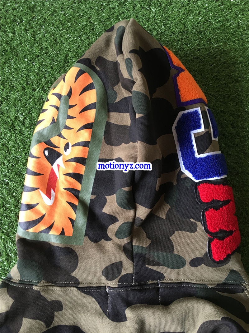 A Bathing Ape Shark Hoodies Green Camo